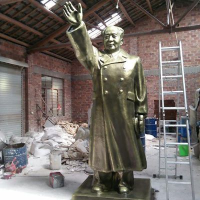 毛主席挥手铜雕，小型毛主席像