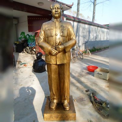 毛主席铜雕，铸铜毛主席雕塑，毛主席万岁铜雕 