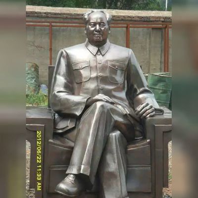 毛主席铜雕，坐着毛主席铜雕，伟人铜雕 