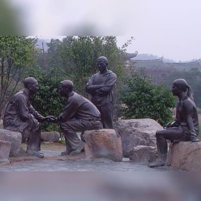 毛主席商谈国事人物铜雕，园林景观铜雕