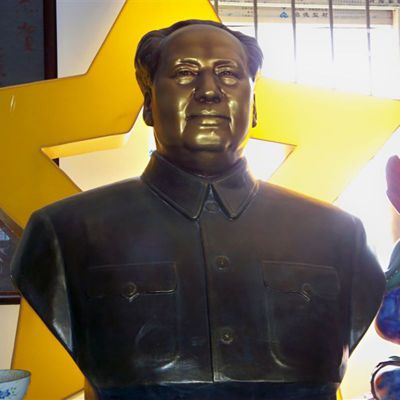 伟人铜雕，毛主席胸像雕塑