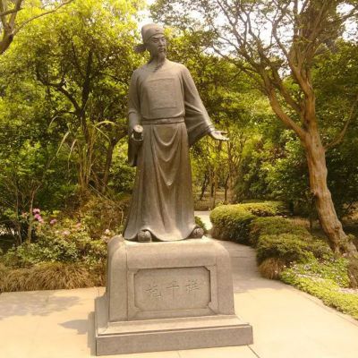 施千祥石雕，公园古代人物石雕 