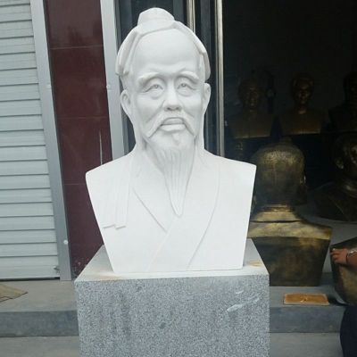 汉白玉华佗胸像，医院人物石雕