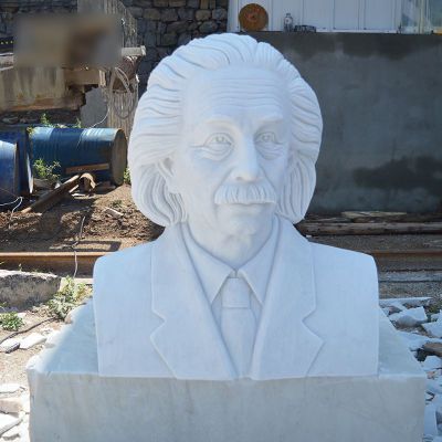 汉白玉爱因斯坦胸像石雕，伟人石雕