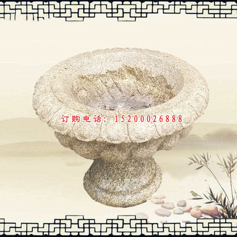大理石花钵 石雕广场景观雕塑