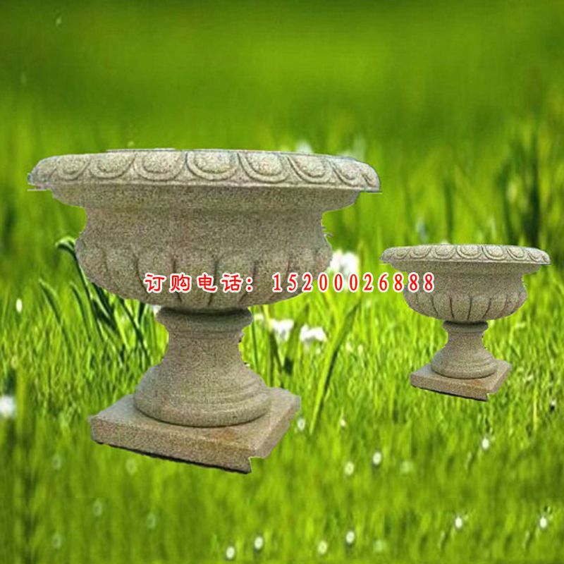 大理石花盆  石雕公园景观雕塑