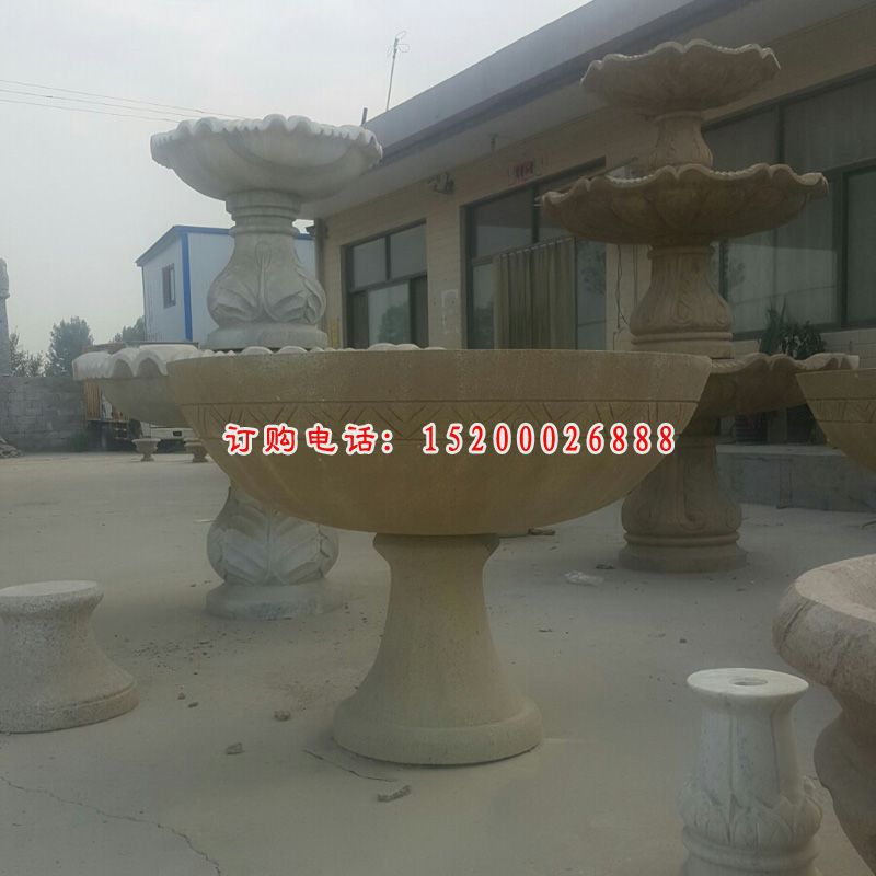 大理石花盆  石雕小区景观摆件 (2)