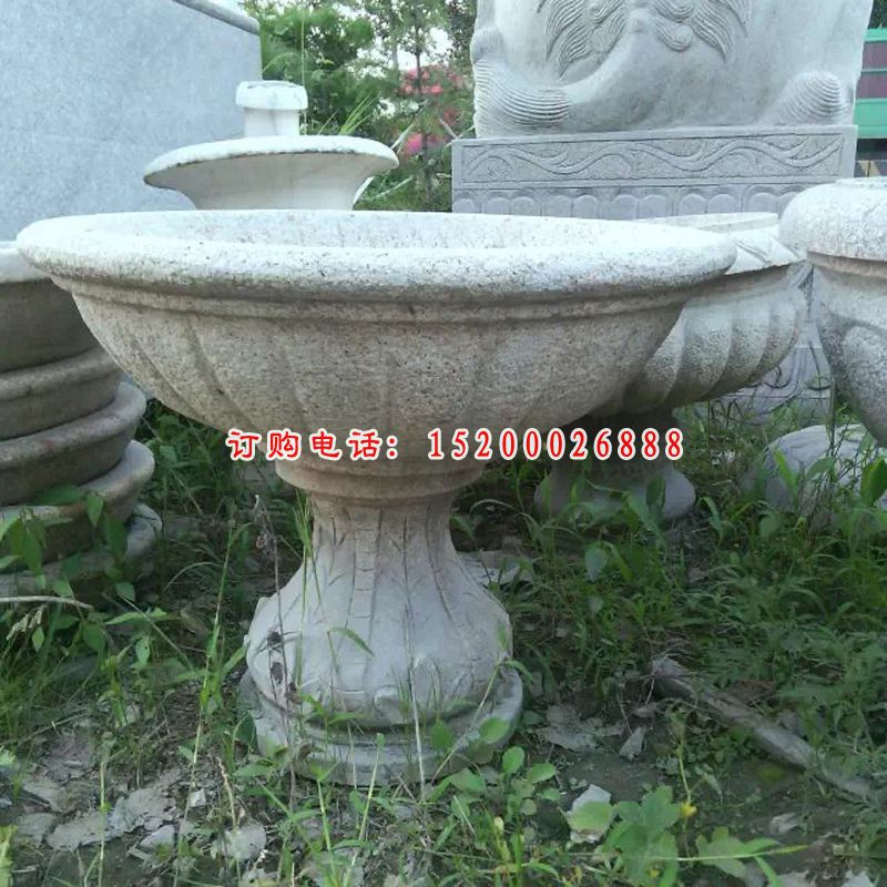 石雕花盆，广场花钵石雕 (4)