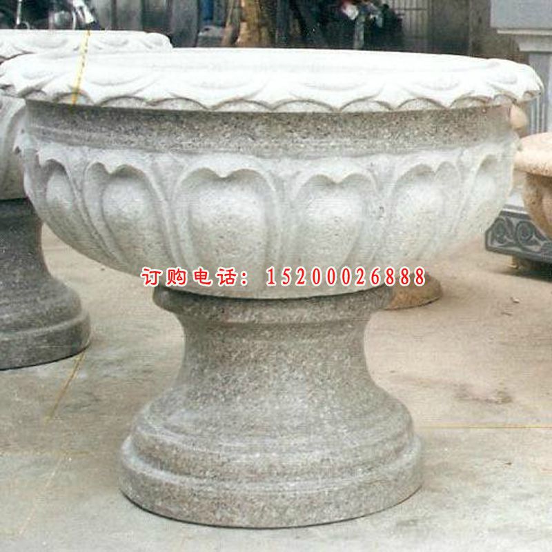 石花盆，大理石花盆，马路边石花盆 (1)
