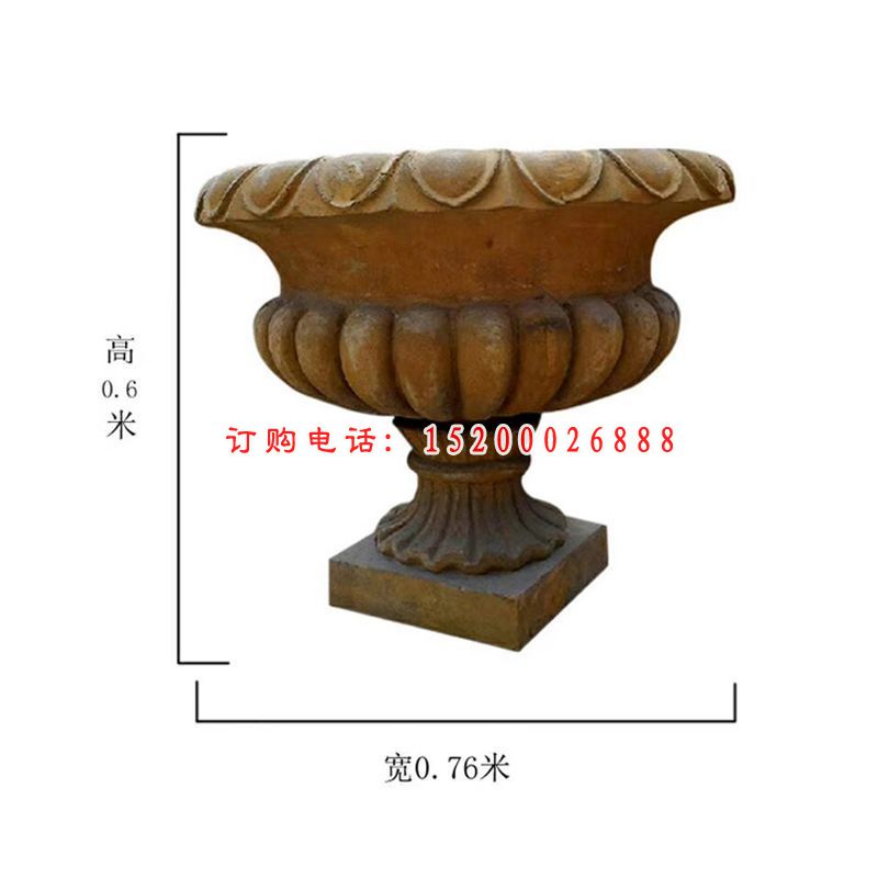 花园砂岩花盆石雕公园石雕花盆
