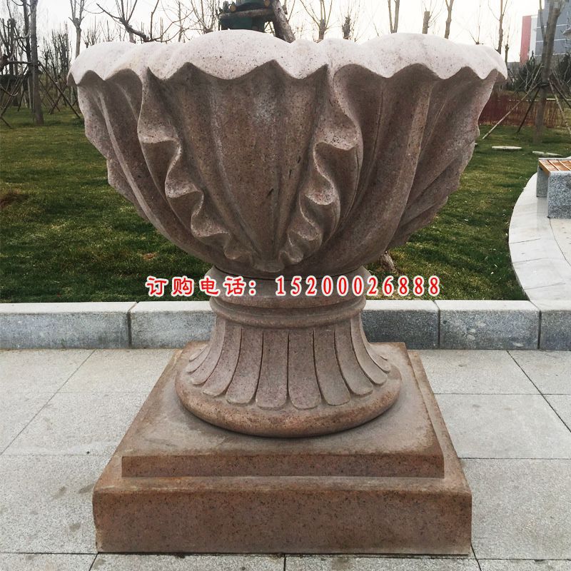 欧式花钵石雕，公园石雕花盆