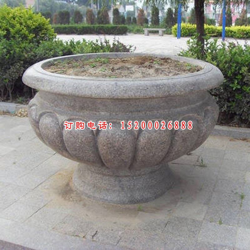 青石花盆   石雕庭院景观雕塑
