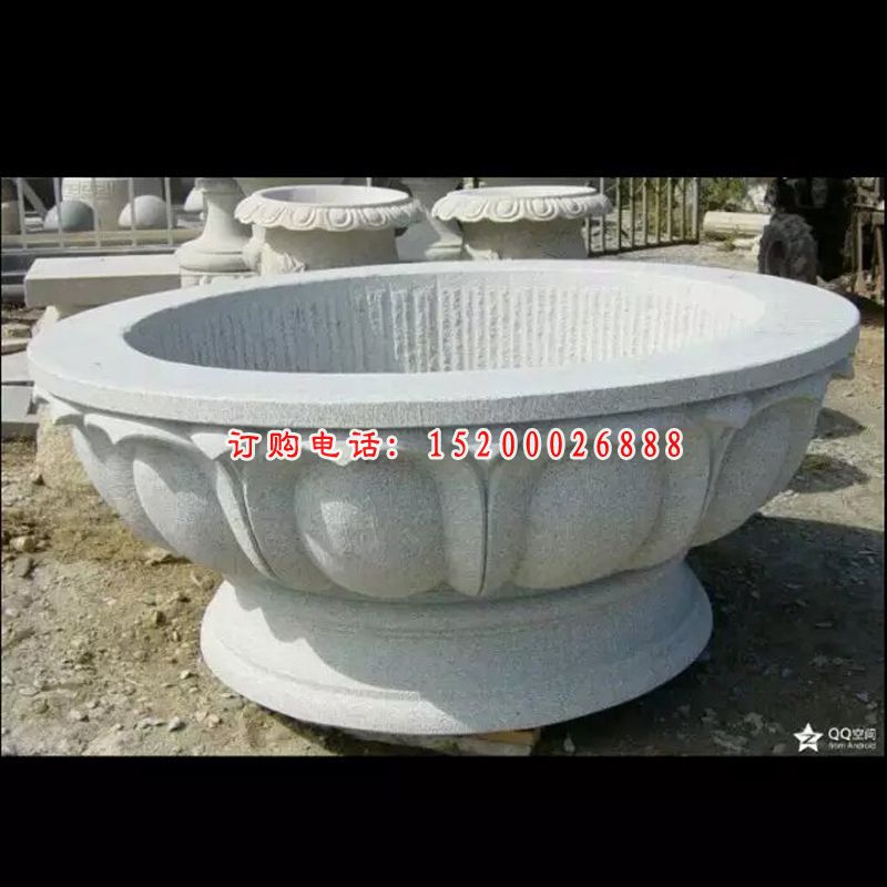 石雕花盆，大理石花盆雕塑