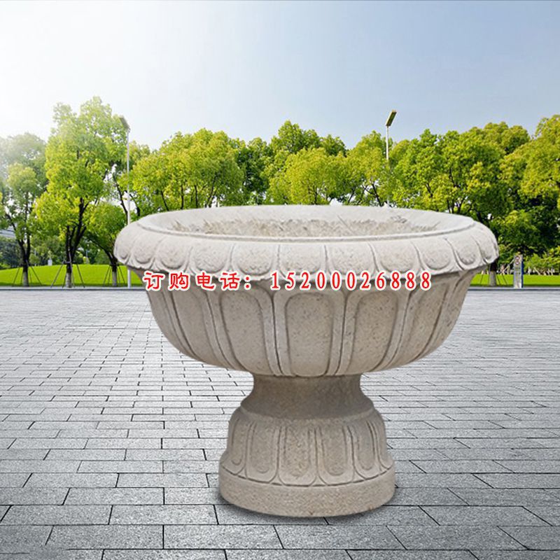 石雕花盆