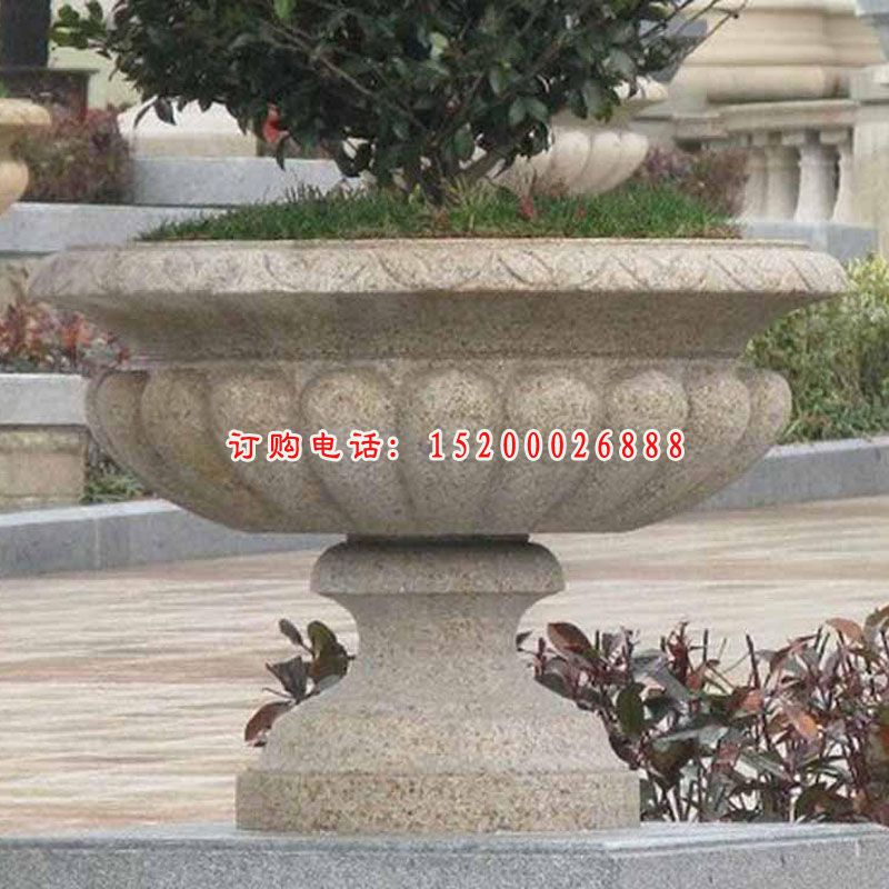 石头花盆雕塑，石雕花盆雕塑 (2)