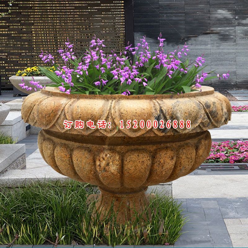 庭院景观石雕，花盆石雕