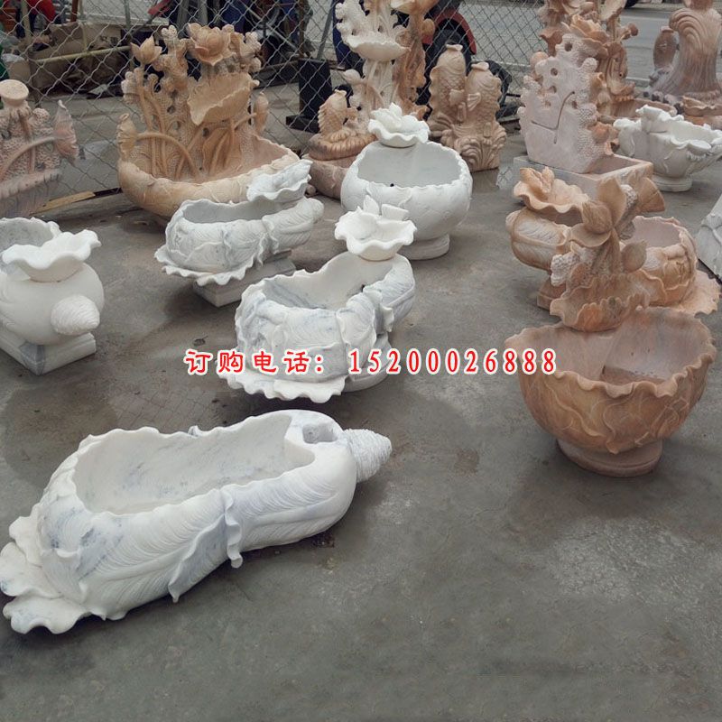 白菜水盆石雕，景观石雕