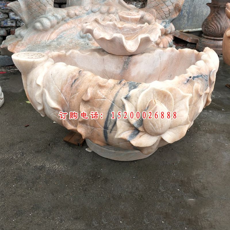 大理石贝壳水池  石雕公园景观摆件 (2)
