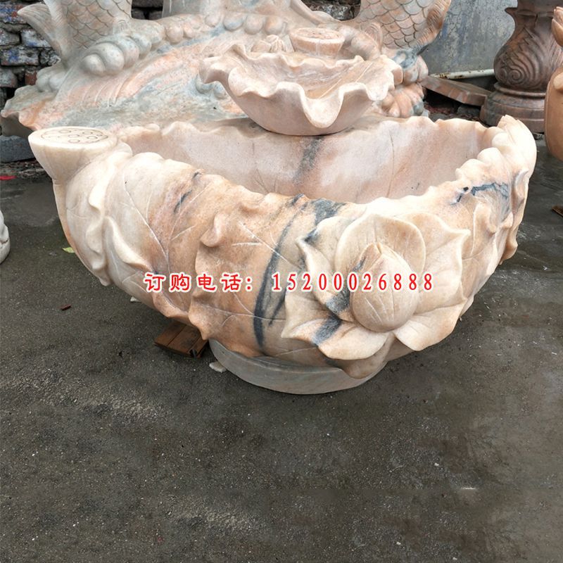 大理石贝壳水池  石雕公园景观摆件 (3)