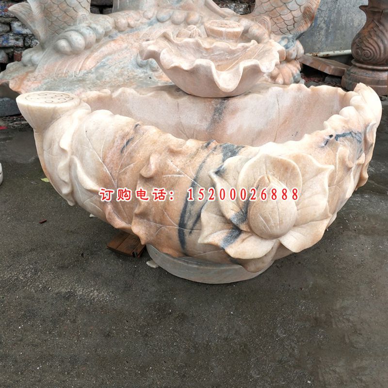 大理石贝壳水池  石雕公园景观摆件 (4)