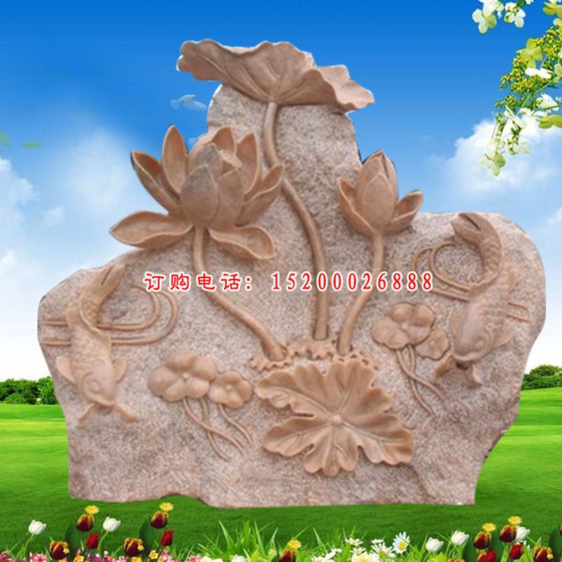 大理石荷花   石雕公园景观摆件