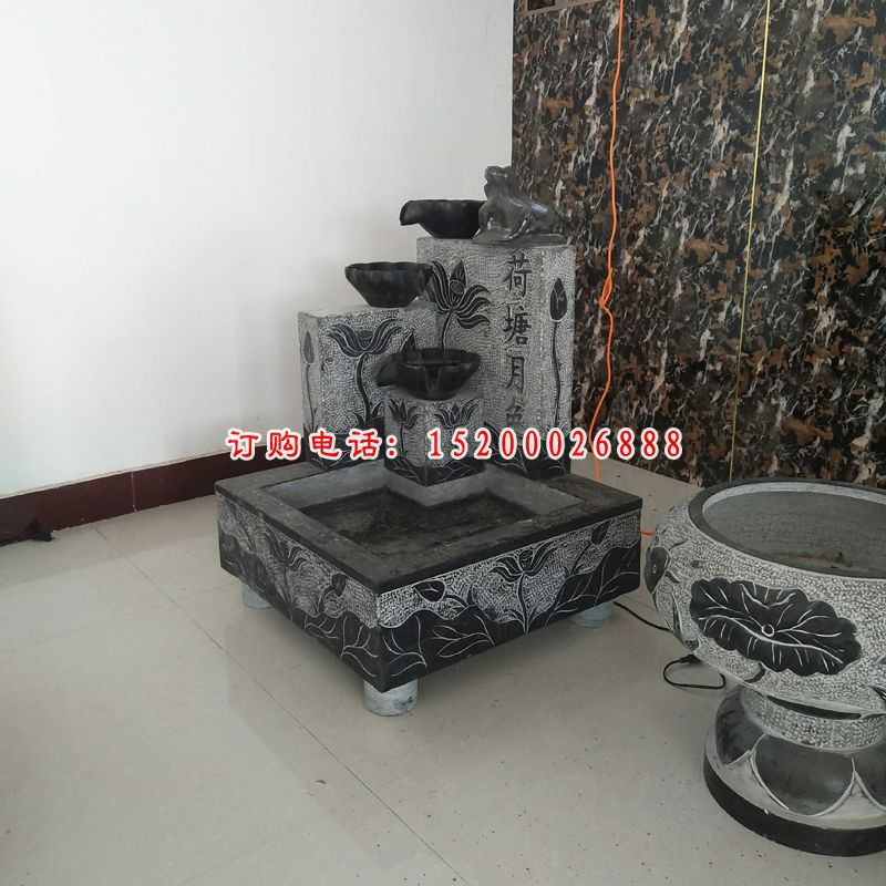 大理石荷花水池  石雕小区景观雕塑 (3)