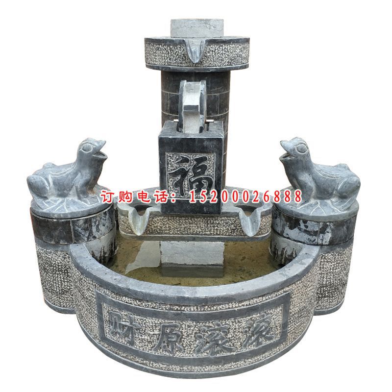 大理石貔貅水池 石雕企业景观摆件 (1)