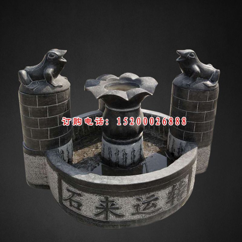 青石假山水池   石雕小区景观雕塑 (3)