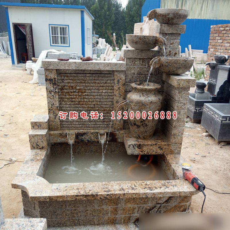 青石假山水池  石雕庭院景观雕塑