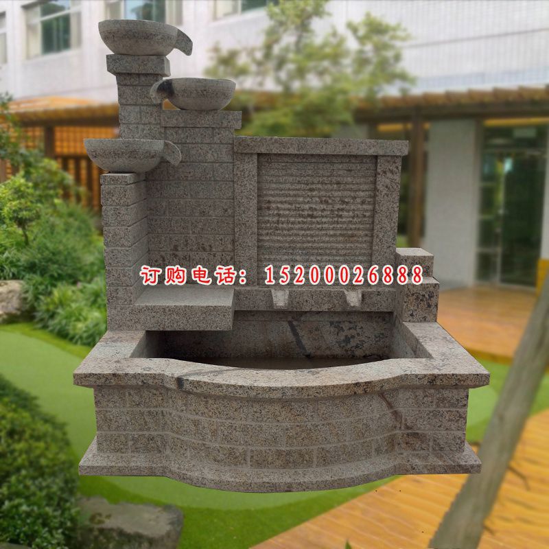 青石假山水池  石雕小区景观雕塑 (2)