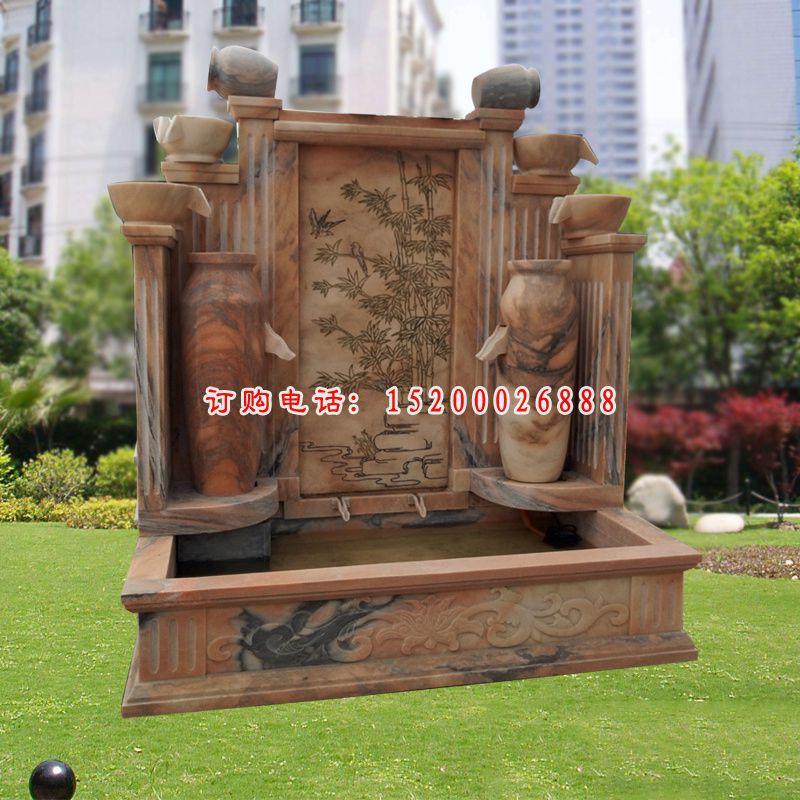 晚霞红壁画   石雕广场景观雕塑