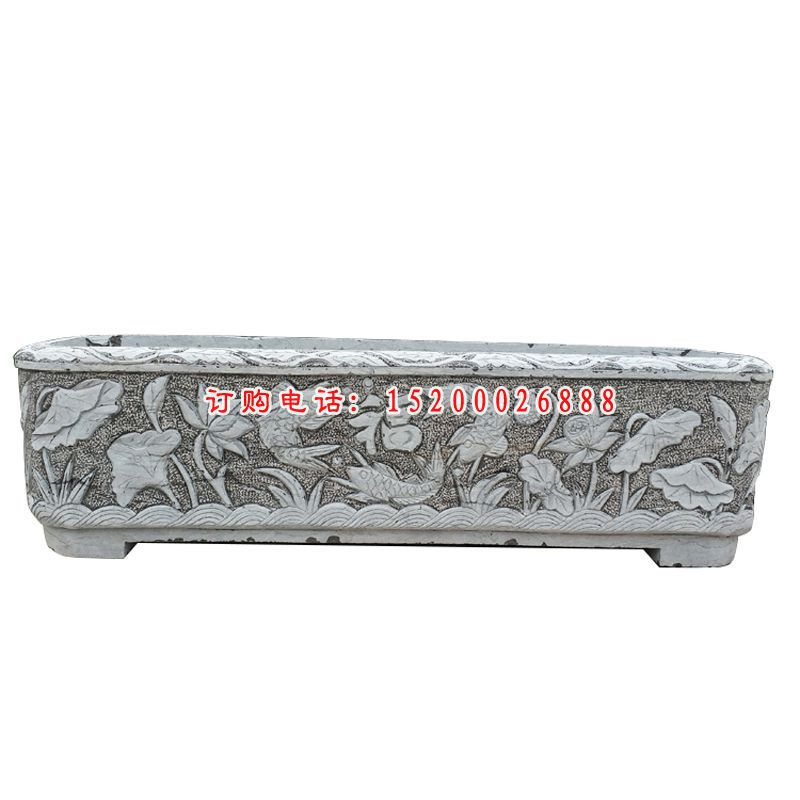 大理石雕刻菊花水缸   石雕别墅景观摆件 (7)