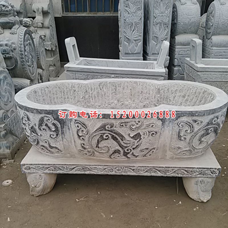 水盆石雕，青石仿古雕塑