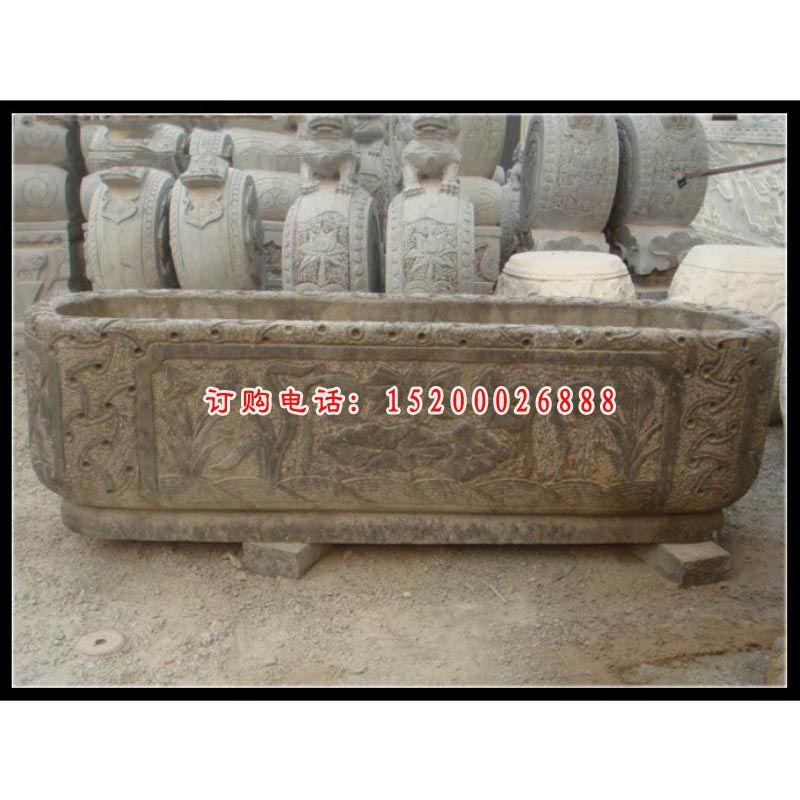 方形水缸广场景观雕塑，仿古石雕