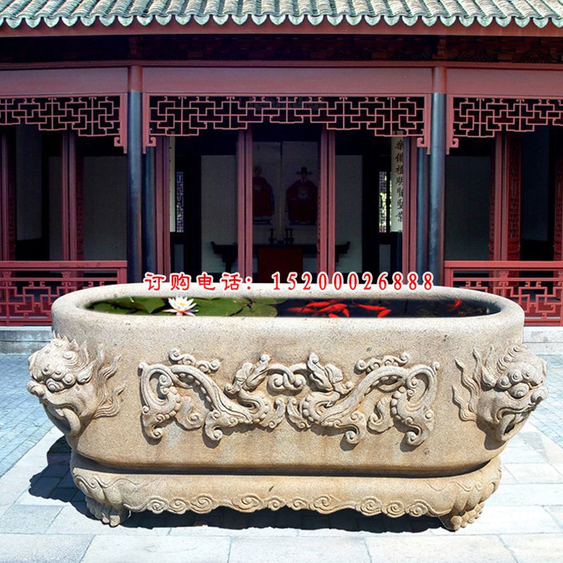 庭院景观摆件，石头鱼缸
