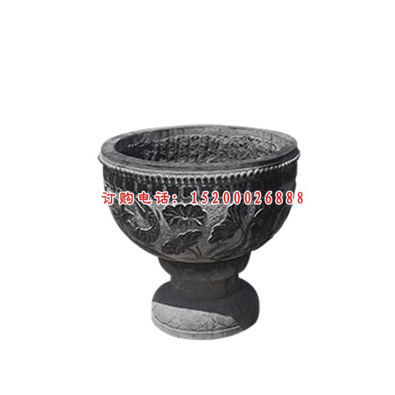 仿古花盆石雕 (2)