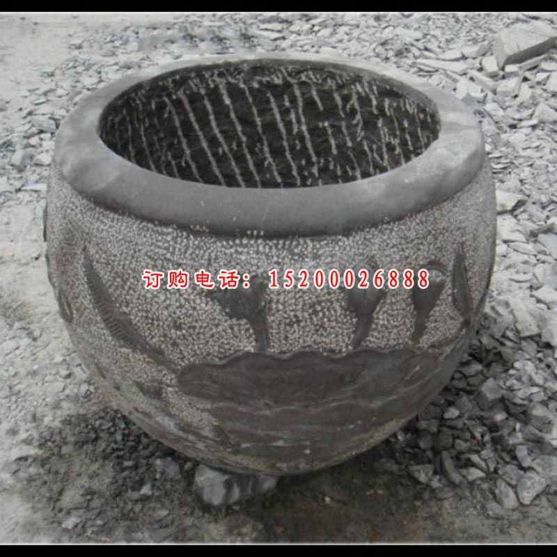仿古水缸公园景观雕塑，仿古石雕塑 (2)