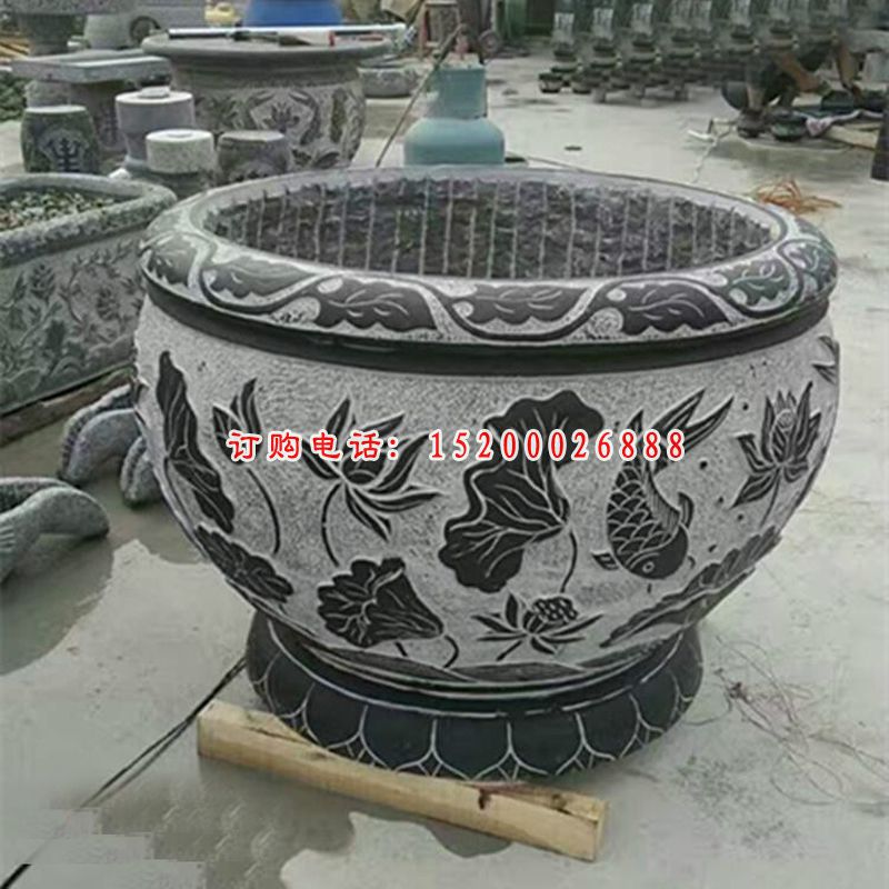 石雕花盆雕塑   大理石景观摆件 (20)