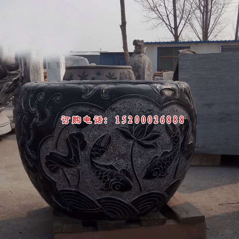 石雕花盆雕塑   大理石景观摆件 (30)
