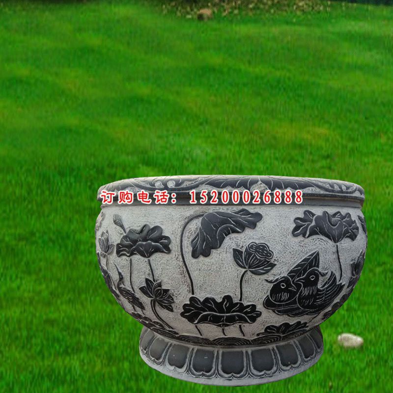 石雕花盆雕塑   大理石景观摆件 (42)
