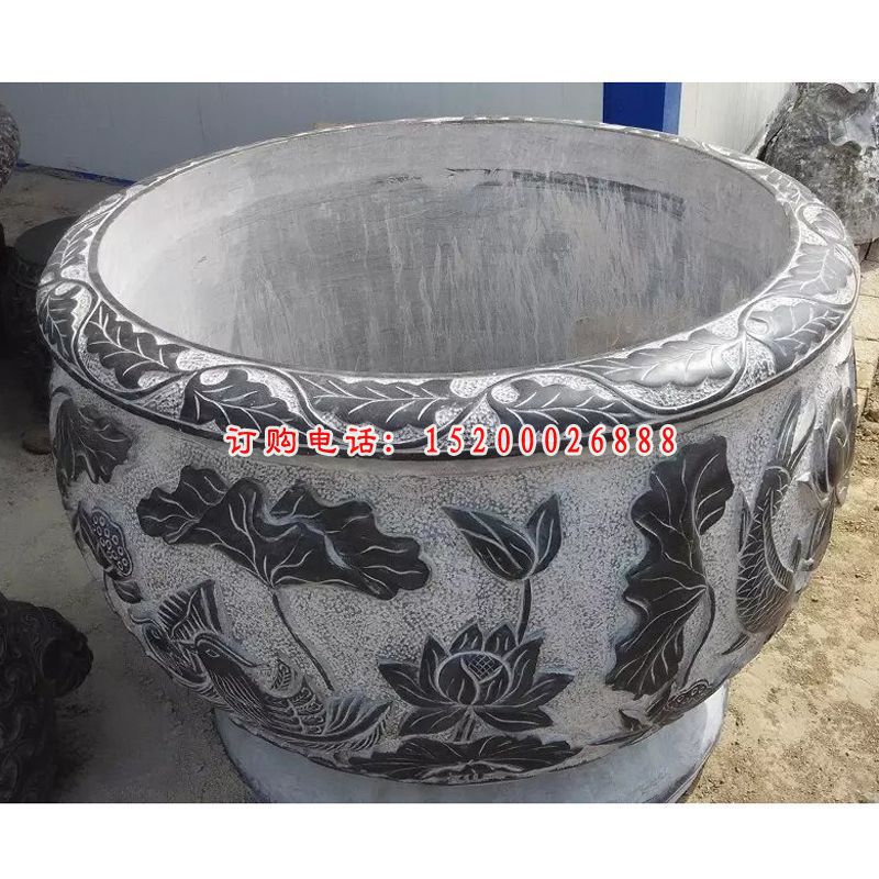 石雕水盆，仿古石水缸 (1)