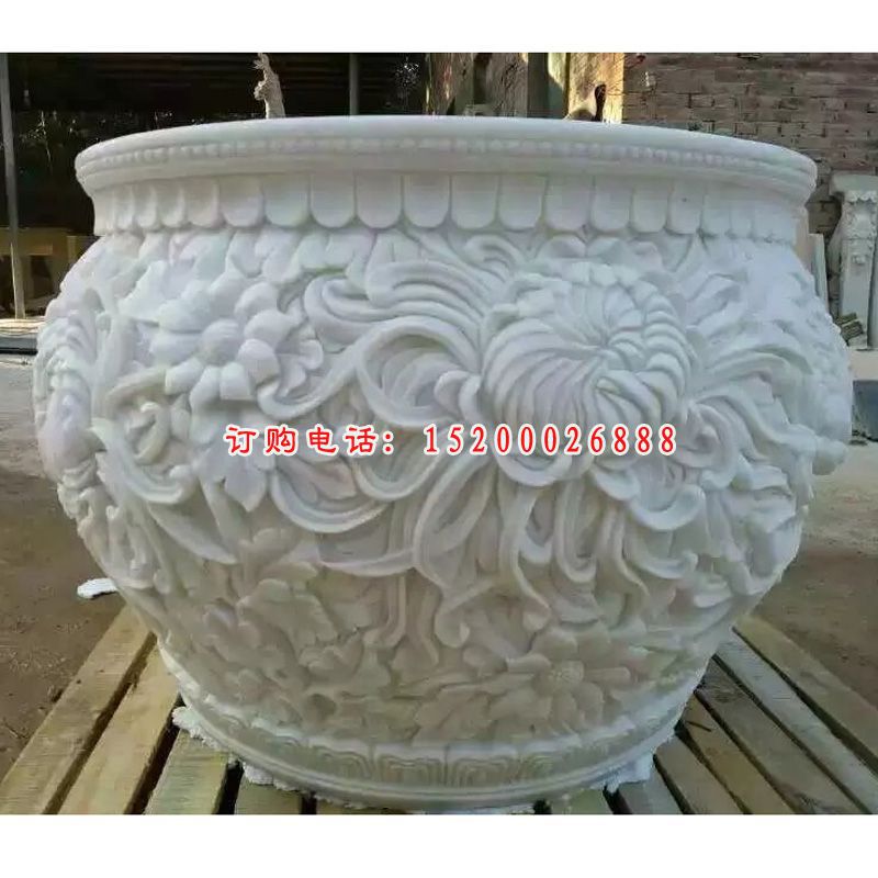 石水缸，汉白玉水缸