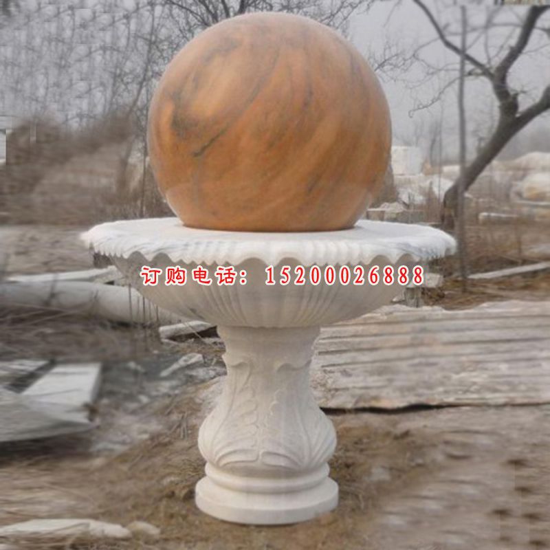 风水球石雕 公园风水球喷泉雕塑 (1)