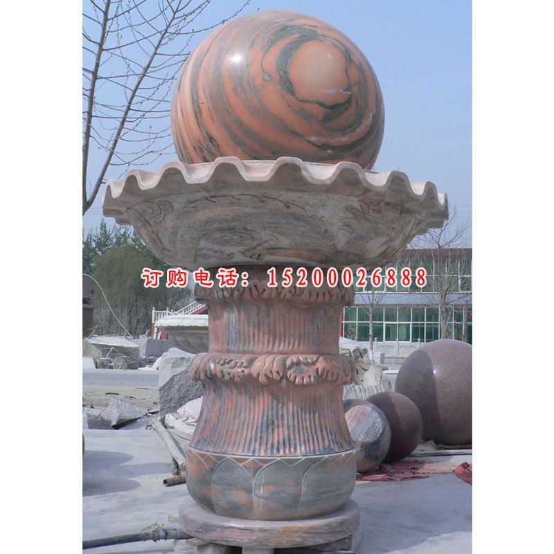 风水球石雕，石头圆球水盆