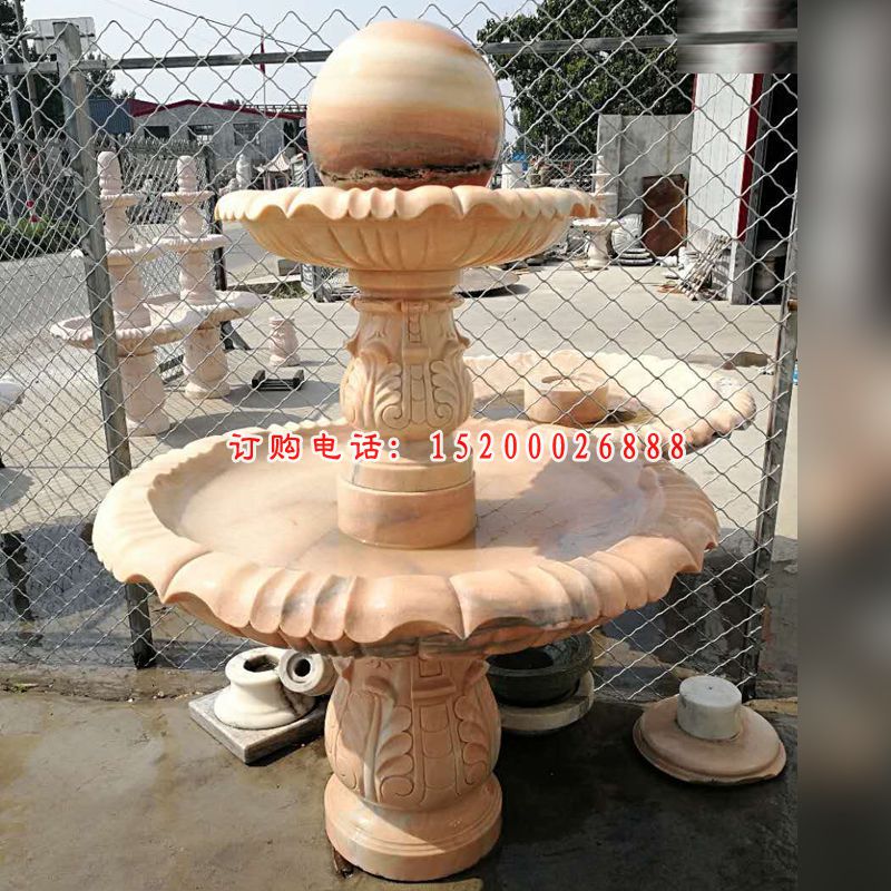汉白玉双层风水球  石雕公园景观雕塑