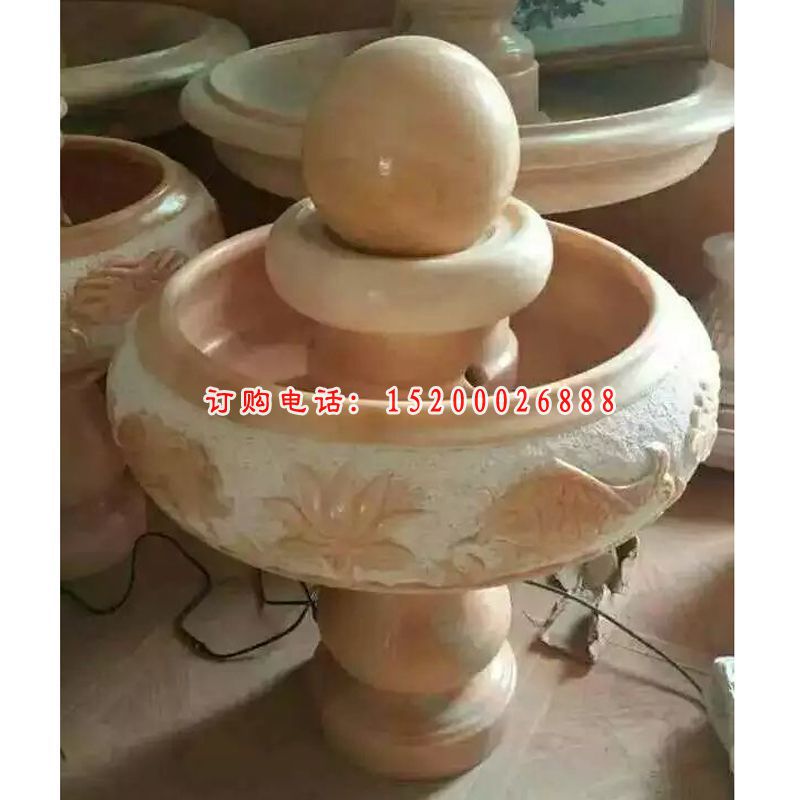 石雕风水球，公园景观雕塑 (5)