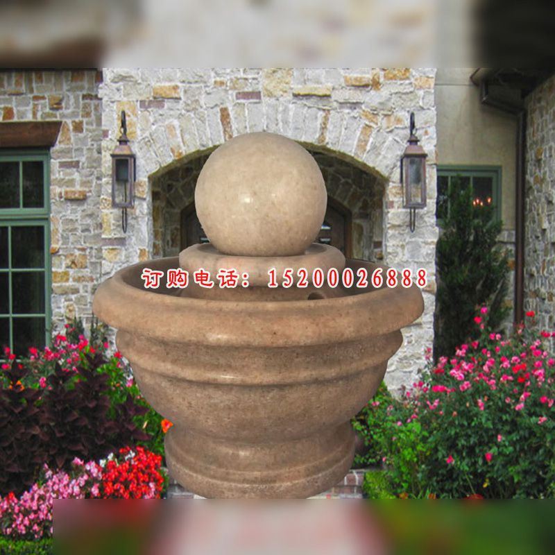 小型风水球雕塑，石雕风水球 (2)