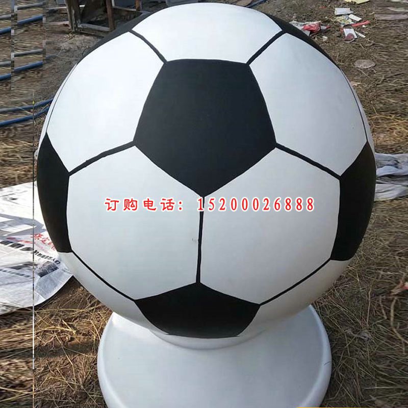 不锈钢仿真足球雕塑 (2)