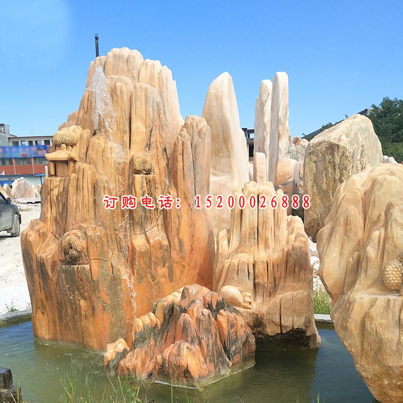 大理石假山   石雕公园景观摆件 (5)