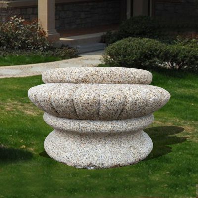 大理石花盆  石雕公园景观雕塑
